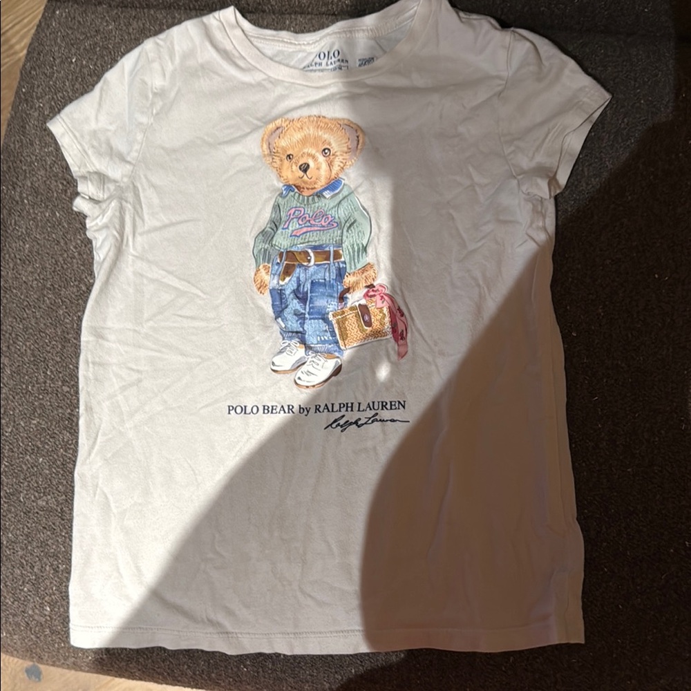 Polo by Ralph Lauren White Short Sleeve Tee with Bear Design